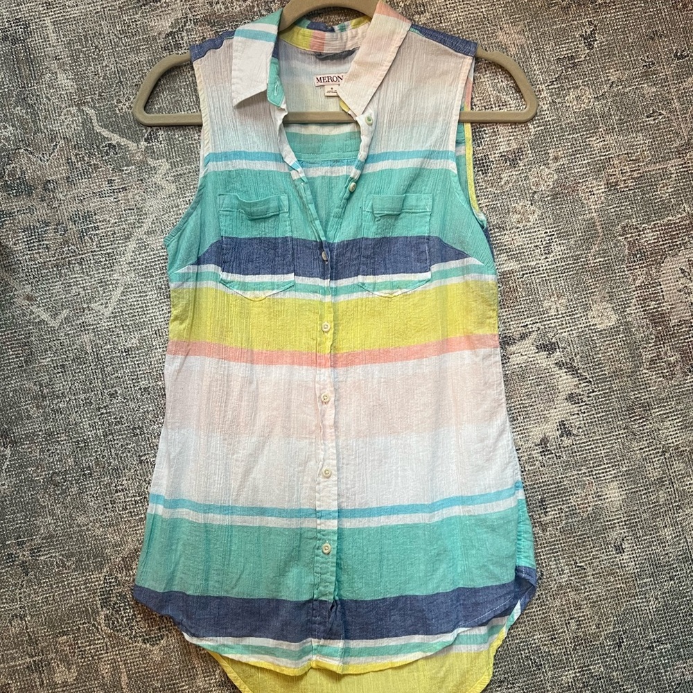 Multicolor Striped Sleeveless Top